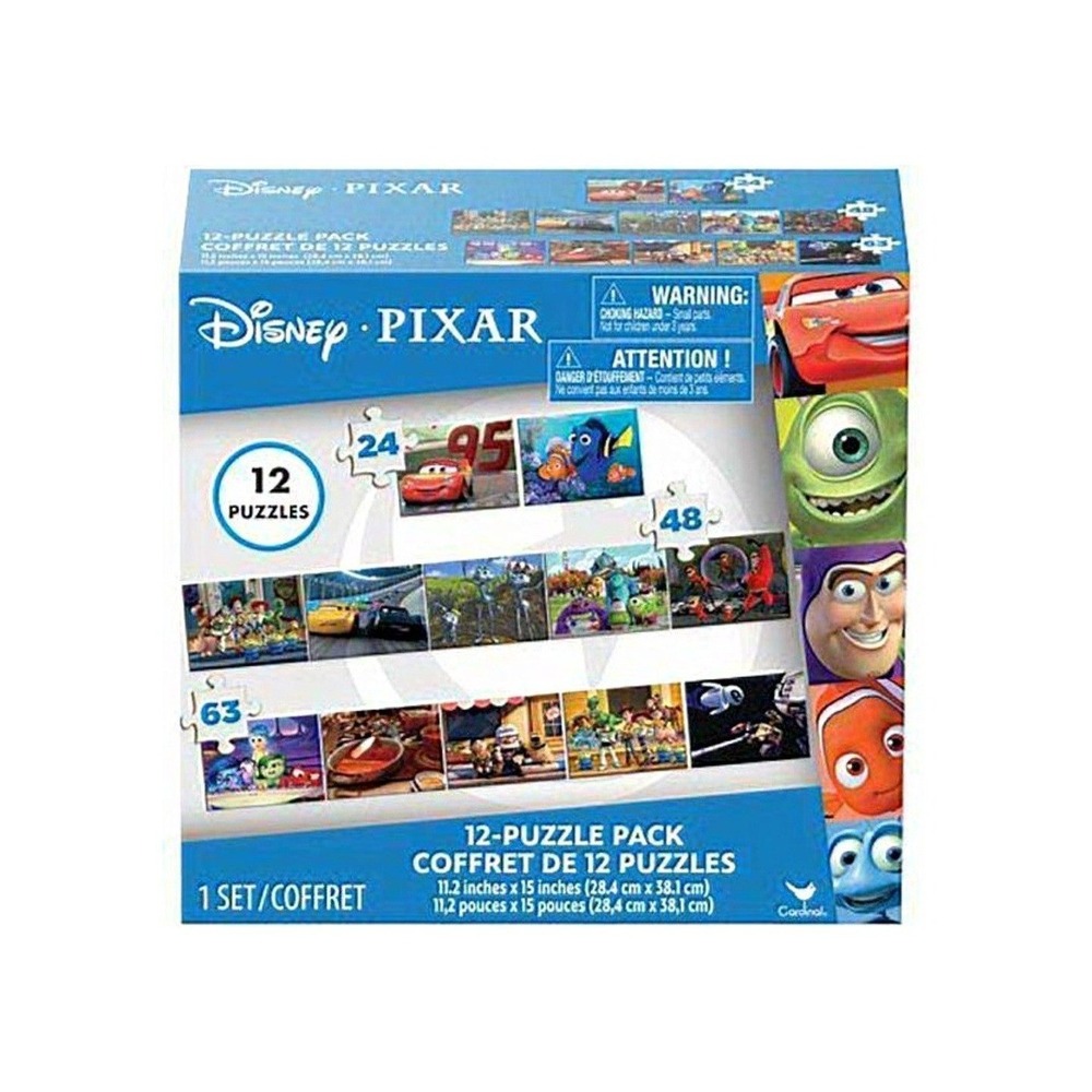 Disney Pixar Puzzle 12 Pack Toy Story Cars Wall-E‎ Nemo & More New!